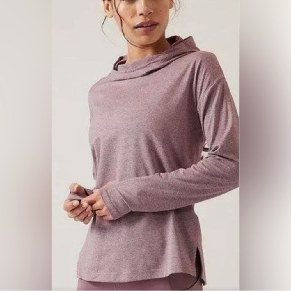 Athleta Women's Uptempo II Long Sleeve Hoodie‎ Heathered Mauve